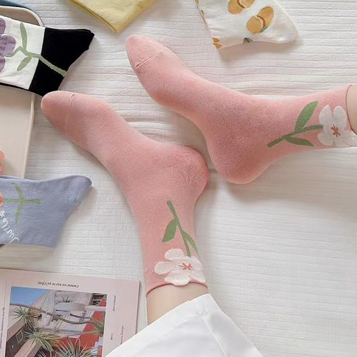 Calcetines De Algodón Lindos Para Mujeres Y Niñas,
