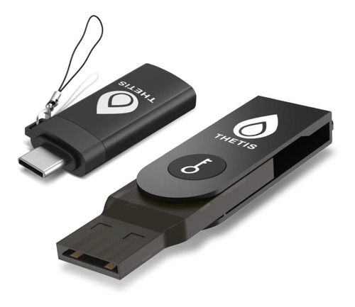 Thetis U2f Security Key Llave Autenticación C/ Adaptador