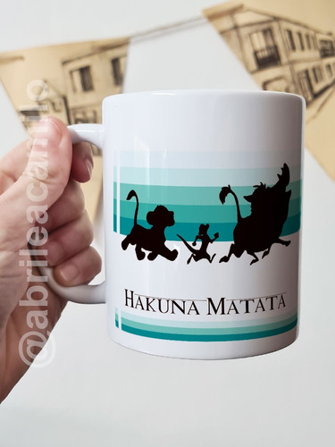 Taza El Rey León Hakuna Líneas Cerámica Importada Orca