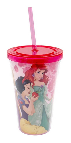 Copo Com Canudo Princesas Disney 500ml