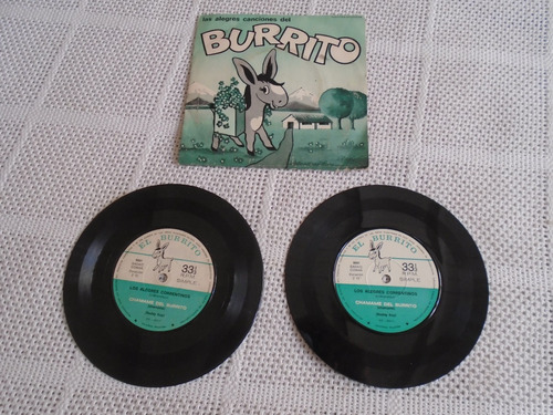 Lote 2 Discos Simples + Sobre Alegres Canciones Del Burrito