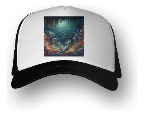 Gorra  Sirena Fantasia Fondo Mar Pez Corales M3