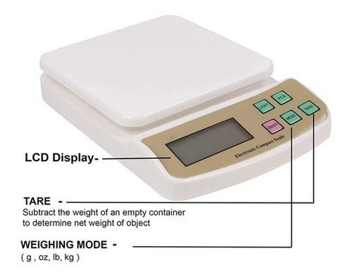 Imagen 6 de 8 de Bascula Electrónica Balanza Digital Gramera Pesa Alimentos