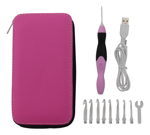 Juego De Ganchos De Ganchillo Con Luz Led De 9 Uds.,