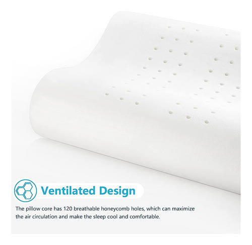 Am Aeromax Queen Size Firm Contour Memory Foam Pillow, Almoh