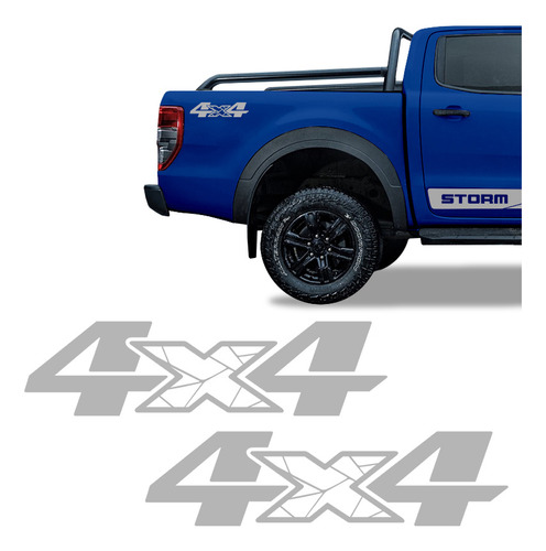 Adesivos 4x4 Ranger Storm 2020/2022 Emblema Prata - Genérico