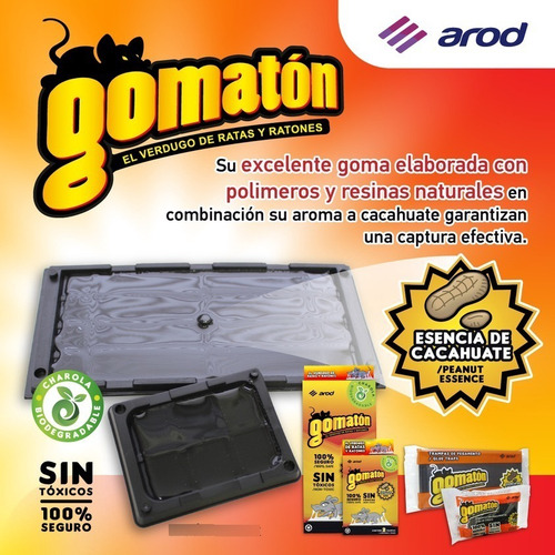 Trampa Pegamento Ratones Ratas Gomaton Arod Roedores 2 piezas