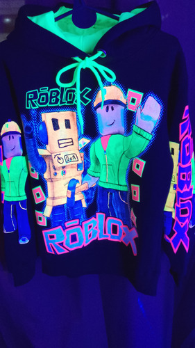 Buzo Fluo Roblox Brilla En La Oscuridad Niño Capucha Nene