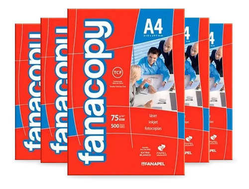 Papel Fotocopia Fanacopy A4 Común 75g Pack X5 Districomp