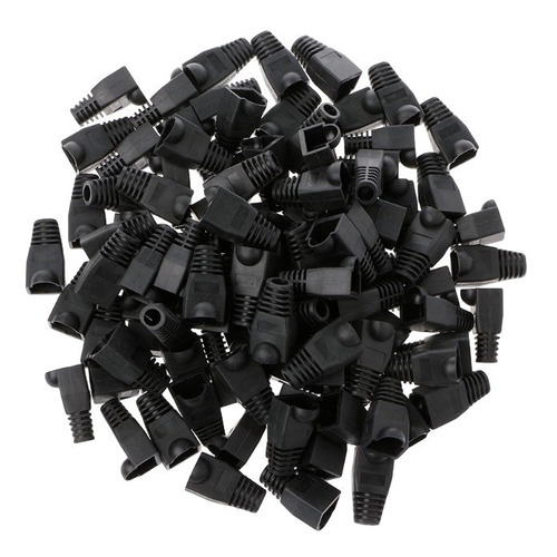 200x Capa Conector Rj45 Cabo Rede Rj45 Cat5 Cat5e Cat6 Preta