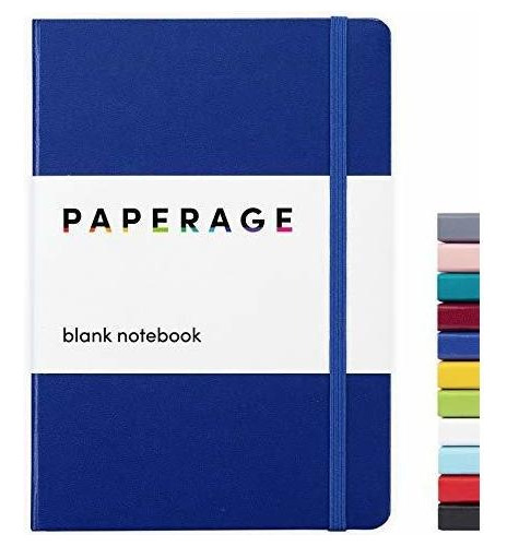 Cuaderno Liso Con Cubierta De Cuero Vegano Color Azul Marino