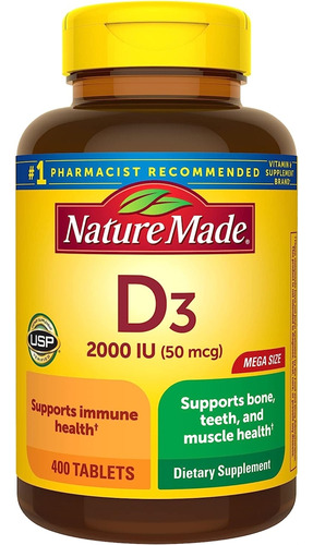Suplemento De Vitamina D3 2000 Ui 100 U - L a $1509