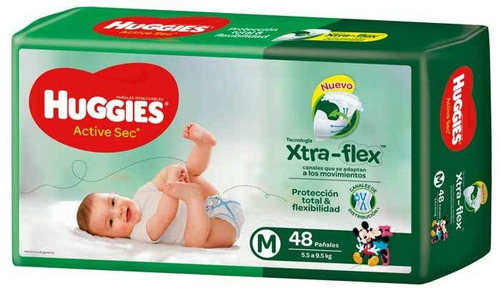 Imagen 1 de 1 de Pañales Huggies Active Sec M 48 u