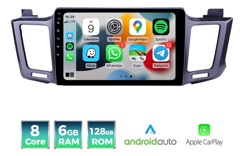 Autoradio Toyota Rav4  2013-2019 De 6ram+128gb,8nucleos