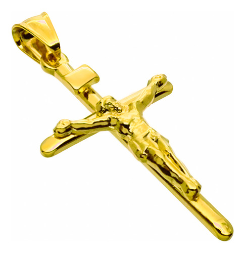 Dije Cruz Cristo Oro 18 Kilates 5cm X 2,8cm Nueva 2024