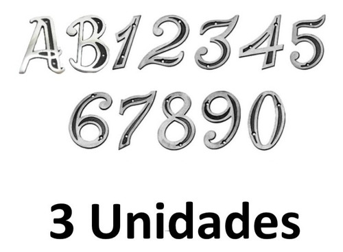 Números Residenciais De Alumínio 0ao9 Costa Navarro 3 Uni
