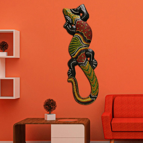 Escultura De Lagarto Gecko Suspensão De Parede Para 30 Cm