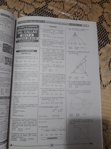 Imagen 9 de 10 de Libro De Examenes Universidad Del Callao Bloque 1