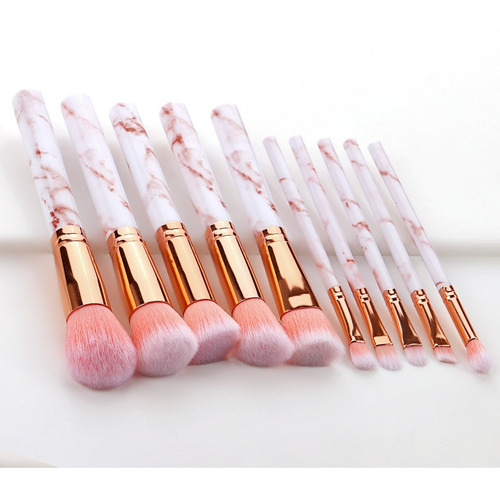 Imagen 5 de 9 de Set De 10 Brochas De Maquillaje Con Estuche Fibra De Nylon ®
