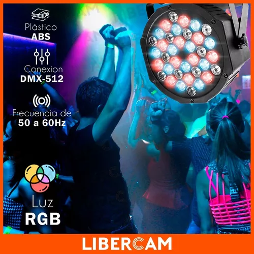 Luz Proton Par 36 Luces Dj Audioritmica Dmx Iluminacion Led Color de la luz  RGB