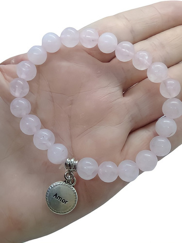 Imagem 7 de 7 de Pulseira De Esfera 8 Mm De Quartzo Rosa Pedra Do Amor