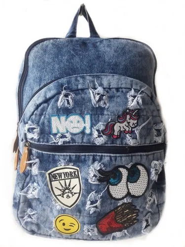 Mochila con parche de mezclilla para adulto con diseño de unicornio para  mujer | MercadoLibre