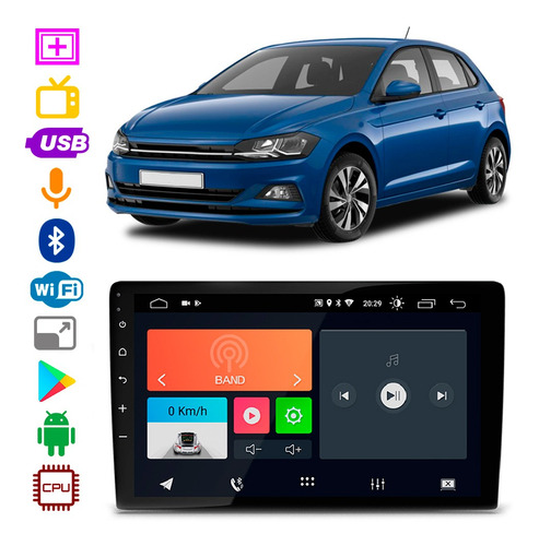 Mp5 Volkswagen Polo 2018 A 2021 9 Pol Bt Android Aplicativos