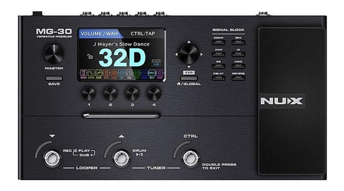 Pedaleira Multi Effects Para Guitarra Nux Mg30 Modelador