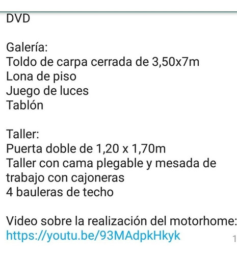 Motorhome Mercedes Benz 1633 - Modelo 95