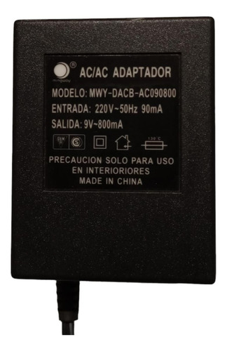 Transformador 9v 800mah Ac 220v A 9v Corriente Alterna Ac/ac