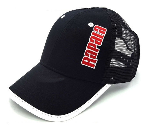 Gorra Rapala Bordada Original Negra Con Rojo