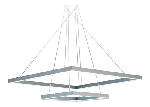 Lampara Colgante Quadra Doble Led 30x30 + 60x60 Moderno