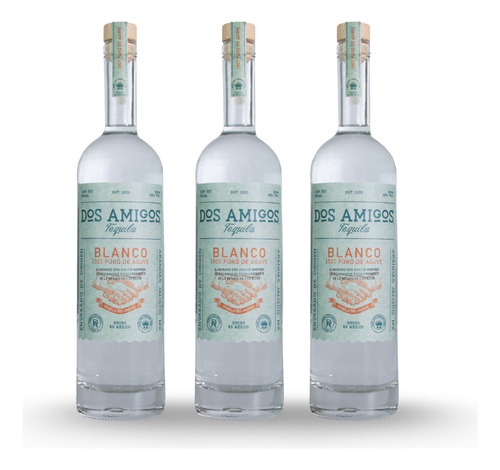Pack De 3 Tequila Dos Amigos Blanco 750ml