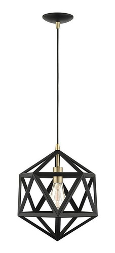 ~? Livex Lighting 1 Lt Colgante Negro Texturizado