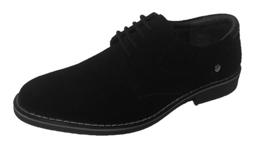 Zapato Casual Cuero Gamuzón Negro De Hombre 