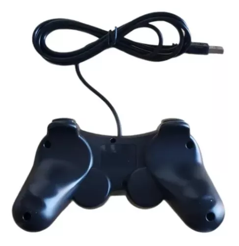 Controle Joystick USB para Computador PC Gamer PS2 e PS3 Dualshock - Preto