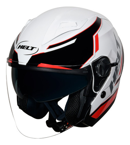 Capacete para moto  aberto Helt Urbano  City Smart  branco brilhante solid tamanho 56 