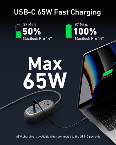 Anker Ganprime 65w Estación De Carga 5 En 1 Para Viajes