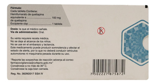 Alrex Quetiapina C/60 Tabs 100mg Raam