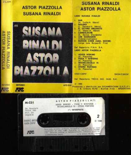 Susana Rinaldi Astor Piazzolla Tango Cassette 1980