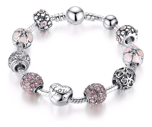 Pulsera Manilla Love Corazones Para Mujer Charm Amor