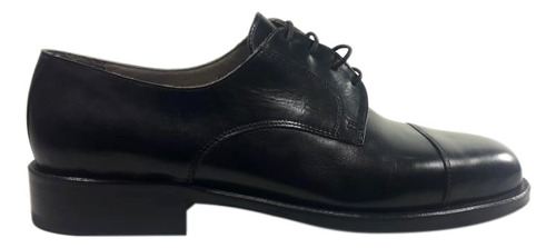 Zapato De Cuero Negro Woodland H203
