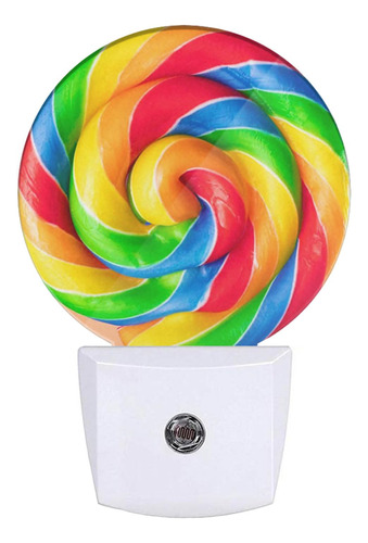 Lámpara De Noche Dulce Lollipop Colores Arco Iris Led