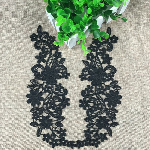 2 Pares Apliques De Encaje Bordados Guipur Adornos Proyectos