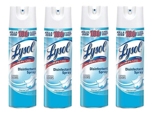 Lysol Desinfectante En Spray 19oz Pack X4 Eliminador De Olor
