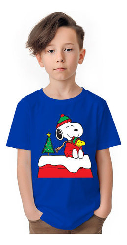 Polera Niños Snoopy Navidad Pascuas 100% Algodon Wiwi