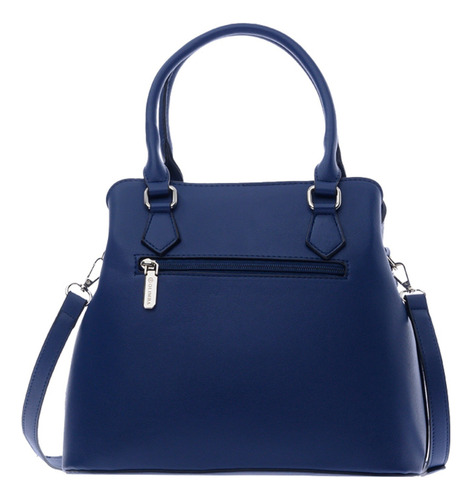 Bolsa Satchel Olimba Mujer De Moda Grande Amplia 88524 Azul Lisa Oro