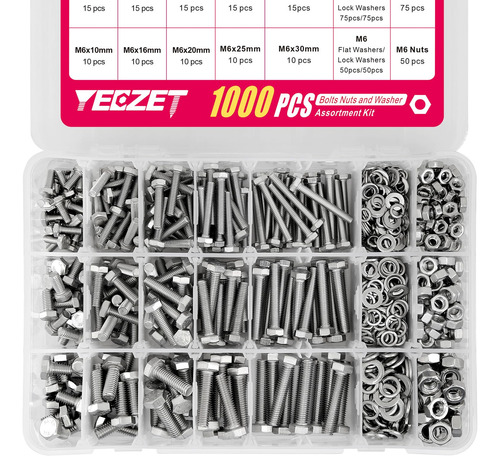 Yeezet 1000pcs M4 M5 M6 Tornillos Y Tuercas Arandelas Sur...