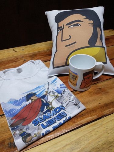 Imagen 8 de 9 de Combo Zamba Paka Paka Remera + Muñeco + Almohadón 5 Personaj