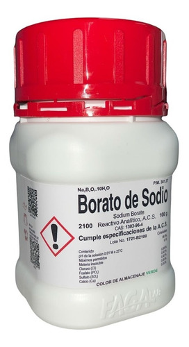 Borato De Sodio R. A. De 100 G Fagalab